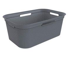 Rotho Brisen Wäschekorb 40 l, Kunststoff (PP), anthrazit, 40 Liter (60 x 40 x 23,2 cm)