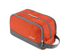 Kulturtasche Reise Nylon, Gonex Waschtasche Frauen Herren, Kosmetiktasche Ultra LEICHT (orange)