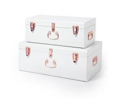 Beautify Set aus 2 Vintage-Style Aufbewahrungstruhen