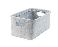 luxdag Aufbewahrungskorb ’MEDIUM (quer) aus Filz, hellgrau (Farbe wählbar) | Korb für Toilettenpapier (2 Rollen), Handtücher, Zeitungen UVM.