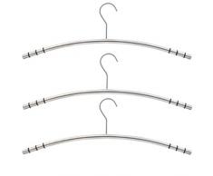 axentia Kleiderbügel-Set, Edelstahl, Silber/Schwarz, ca. 47 x 15,5 x 1,2 cm