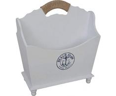 Beauty.Scouts Zeitungsständer Zeitschriftenständer Coast weiß 46x23x41cm Beachhouse Look Zeitungshalter Zeitschriftenhalter Prospektständer