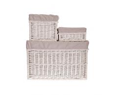 e-wicker24 Regalkörbe aus Weide, Korb, Beige, 60 x 40 x 40 cm, 3-Einheiten