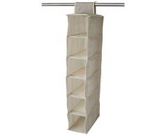 1PLUS Hängeschrank aus Stoff, Hängeorganzier Hängeaufbewahrung Hängeregal Organizer zum Aufhängen (6 kleine Fächer)