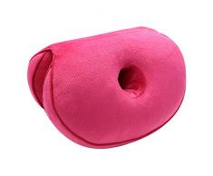 Cutito Sitzkissen, Haltungskorrektur-Kissen, Knopfleiste, Beauty-Lift, Hüft-Push-Up-Plüschkissen für Damen Herren rosarot