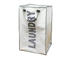 Highliving Faltbarer Wäschekorb Wäschekorb Wäschesortierer Wäschekorb Wäschesack Wäschekorb Wäschesack groß, Null, cremefarben, W34*D24*54 cm/ 40 litres
