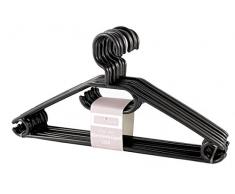KLEIDERBÜGEL KleBü 100 Stück von 4smile.shop – Made in Germany | WÄSCHEBÜGEL ANZUG-BÜGEL aus robustem Kunststoff | Farbe schwarz