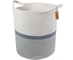 Goodpick Große Baumwolle Seil basket17.7 x 39 x13.7 -baby Wäschekorb gewebte Decke Korb Kinderzimmer Mülleimer