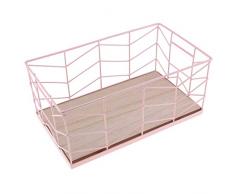 Hellery Mehrzweckkörbe Dekokorb Eisen Gitterkorb Dekoschale Ablagekorb - Rosa