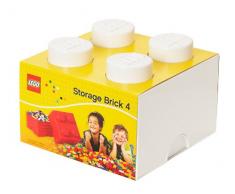 LEGO Aufbewahrungsstein, 4 Noppen, Stapelbare Aufbewahrungsbox, 5,7 l, weiß