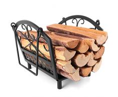 Amagabeli Holzkorb Kaminholz 36 x 32 x 31.5cm Kaminholzkorb Brennholzkorb Metall Feuerholzkorb Holzwiege Kamin aus Stahl mit Henkel Tragekorb für Holz Tragekorb Holztrage für Holzofen Protokollträger