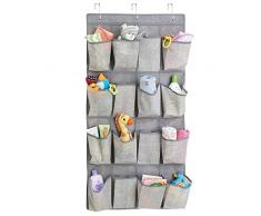 mDesign hängender Stoffschrank – praktischer Hänge-Organizer aus Stoff – das perfekte Hängeregal für Babyartikel – Hängeaufbewahrung – 16 Fächer – Farbe: taupe/natur