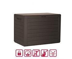 Kreher Kompakte Kissenbox/Aufbewahrungsbox in Braun mit 190 Liter Nutzvolumen. Robust, abwaschbar und einfach im Aufbau!