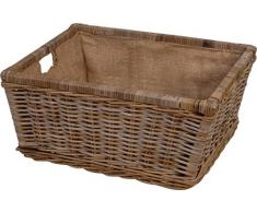 korb.outlet Tragekorb, Flechtkorb, Aufbewahrungskorb aus ungeschältem Rattan in Grau (Gross 60x48)