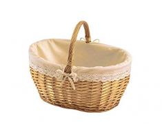 Kobolo Weidenkorb Einkaufskorb Geschenkkorb Präsentkorb mit Textil