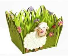 HEITMANN DECO - Filzkorb mit Schäfchen - Osternest - Dekoration für Ostern und Frühling - Tischdeko