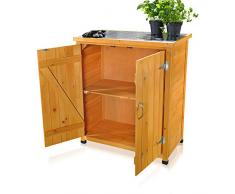 Gartenschrank / Geräteschrank mit 2 Türen 75 cm × 40 cm × 90 cm (B x L x H)