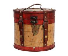 Hutkoffer 23cm Hutschachtel Hutbox Holz Antik-Stil Hut Box Schachtel Koffer Deko