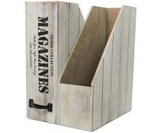 2er Set Stehsammler Magazines mit Griff 24,5x30x10cm Natur/Schwarz Stehordner Zeitschriftensammler Zeitschriftenhalter