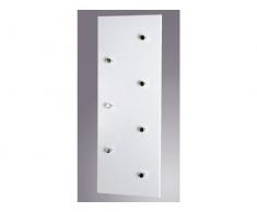 Haku Möbel Wandgarderobe - MDF Dekor Hochglanz weiß -7 Knöpfe Chrom-vernickelt 80 cm
