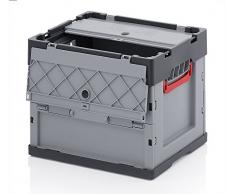 Profi-Faltbox mit Deckel 2er Set Auer Faltbox, FBB 43/32, 40x30x32 cm, 31 Liter, Behälter Stapelbehälter Aufbewahrungskiste Transportbox Plastikbox