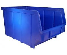 26 Stück Stapelboxen – blau – Größe 3 (145 x 248 x 127 mm) - stapelbar | Regalbox | Sichtbox | Lagerbox | Stapelbox