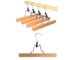 Hagspiel Kleiderbügel aus Holz, Hosenbügel, 8 St. Hosenspanner, mit Filzeinlage, 25 cm lang, 28 mm hoch