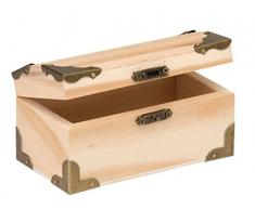 GLOREX 6 2003 351 Holz-Schatztruhe, natur, 12 x 6, 5 x 6 cm