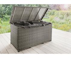 Destiny Kissentruhe Casa Grau Polyrattan Kissenbox Polsterbox Polstertruhe