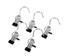 SONGMICS Klammerhaken Stiefelaufhängung 50 Stück Hosenbügel Metall Kleiderbügel Stiefelklammern Antirutsch, für Stiefel, stücher, Schals, Hosen und Mützen, 4,5 x 10,5 cm - verchromt CRI001-50