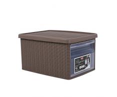 Stefanplast 30002 Mehrzweck-Behälter, Aufbewahren, In Rattanoptik aus Kunststoff, 29 x 39 x 21 cm