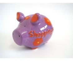 KCG Kleinschwein Keramik Sparschwein Shopping Queen/ca. 12.5 cm x 9 cm