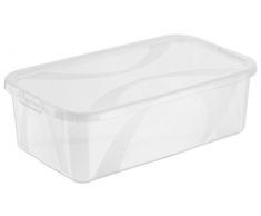 Rotho Arco 8er - Set Aufbewahrungsboxen 5 l mit Deckel, Kunststoff (PP), transparent, 5 Liter (34,4 x 20,2 x 10,6 cm)