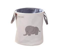Junnom Aufbewahrungskorb, Polyester Aufbewahrungsbox/Spielzeug Veranstalter/Kleider Organizer/Wäschekorb/Waschküche für Büro, Schlafzimmer, Kleidung, Spielzeug, Wäsche (rund)
