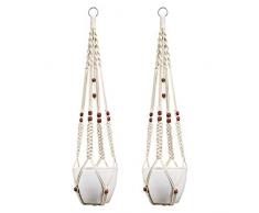 2 Stück Blumenampel Makramee Pflanzenhalter Makramee Hänger Cotton Pflanzhänger