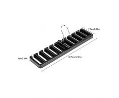 Fdit Gürtelhalter Rack Halter 10 Slot Tie Gürtel Schal Rack Organizer Robuste Kunststoff Schrank Kleiderschrank Space Saver(schwarz)