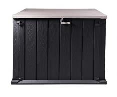 Ondis24 Mülltonnenbox Storer Basic Gerätebox abschließbar für 2 Mülltonnen (842 Liter, Anthrazit-Grau)