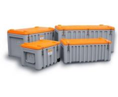 CEMO Universalbox aus Polyethylen - Inhalt 150 l, Traglast 100 kg, grau / orange - Ablageboxen Mehrwegboxen Kunststoff-Behälter Ablageboxen Mehrwegboxen Kunststoff-Behälter
