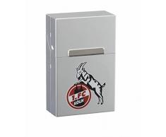 MM 1.FC Köln - Zigaretten AluBox Chrome Zigarettenbox, Aluguss, Silber, 9 x 5 x 2.5 cm