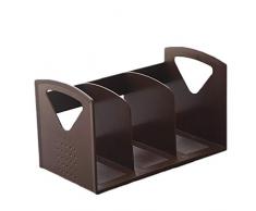 Meigold Bücherregal Zeitschriftenhalter Zeitschriftenablage Aktenregal Buchständer für Schreibtisch Büro Schule braun