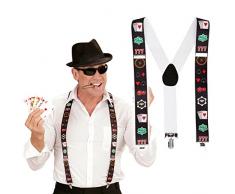 NET TOYS Poker Spieler Hosenträger Casino Hosenhalter Blackjack Suspenders Las Vegas Braces Herren Y-Form Zocker Hosen Träger Karten Spielkarten Kostüm