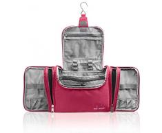 TRAVANDO ® Kulturbeutel Damen Groß Beauty Case zum Aufhängen Maxi Kulturtasche Frauen Waschbeutel Reise Toilettentasche Toiletttasche Kosmetiktasche Fächer Waschtasche Washbag Toiletbag 8,8 Liter XXL