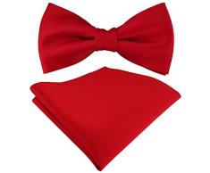 Set Jungenfliege in rot knallrot Uni - Fliegen Gr. 29 bis 50 cm Halsumfang verstellbar + Einstecktuch + Aufbewahrungsbox