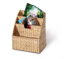 Zeitungsständer rechteckig/hochkant, hellbraun, T 21cm x B 30cm x H 14cm / 34cm