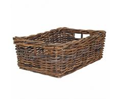 Casa Furnishings: Rattan-Aufbewahrungskorb, rustikales Braun, Rattan, Rustikale Braun- und Grautöne, X Large - L 53 x W 38 x H 20 cm