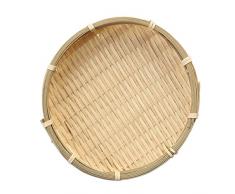 Korb Schale Sieb, Gastrotauglich, Rund, Durchmesser: 16/13 cm, Bambus, Natur - Holzfarbe, 16 × 2 cm