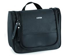 Bugatti Contratempo Kulturbeutel zum Aufhängen Damen und Herren Gross, Kulturtasche Männer, XXL Toiletry Bag Waschtasche Waschbeutel Toilettentasche, Schwarz