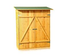 Melko Gerätehaus XXL Geräteschrank Geräteschuppen Gartenschrank, aus Holz, braun, 162 x 140 x 75 cm