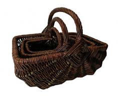 Kartoffelkorb Erntekorb Pflanzkorb aus Weide geflochten (Weidenholz, Mittelgroß 40 cm)