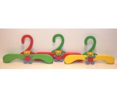 Kleiderbügelset Bären 3-er Set aus Massivholz ca. 30cm
